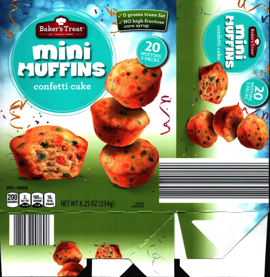 Bakers Treat Mini Muffins Confetti Cake