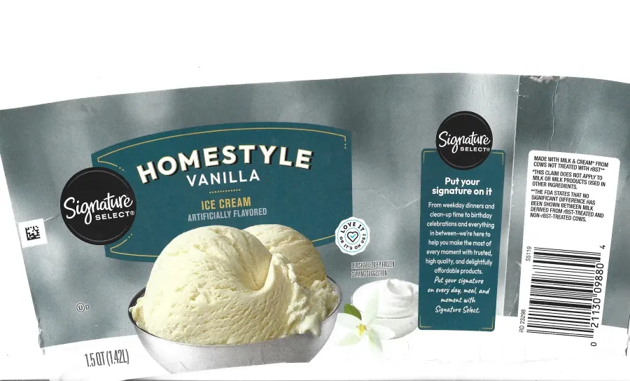 Signature Select Homestyle Vanilla Ice Cream