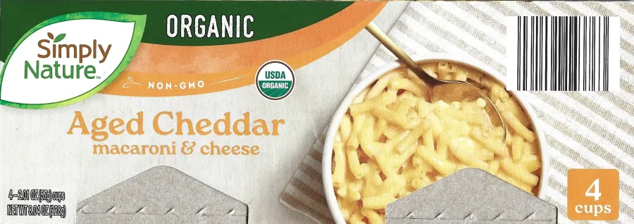 Simply Nature Aged Cheddar Macaroni And Cheese Cups