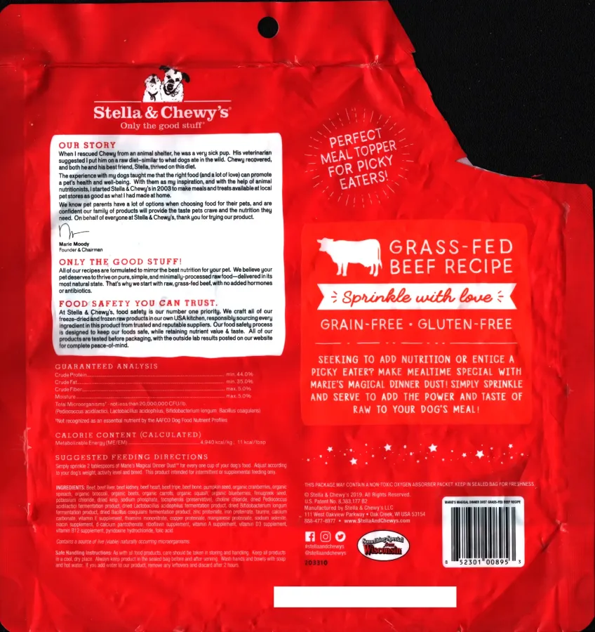 Stella And Chewys Maries Magical Dinner Dust Dog Treat Ingredients Nutrition Facts