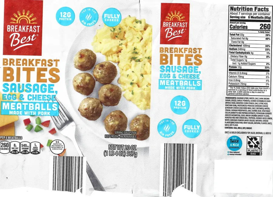 Breakfast Best Breakfast Bites Sausage Egg And Cheese Meatballs Ingredients Nutrition Facts