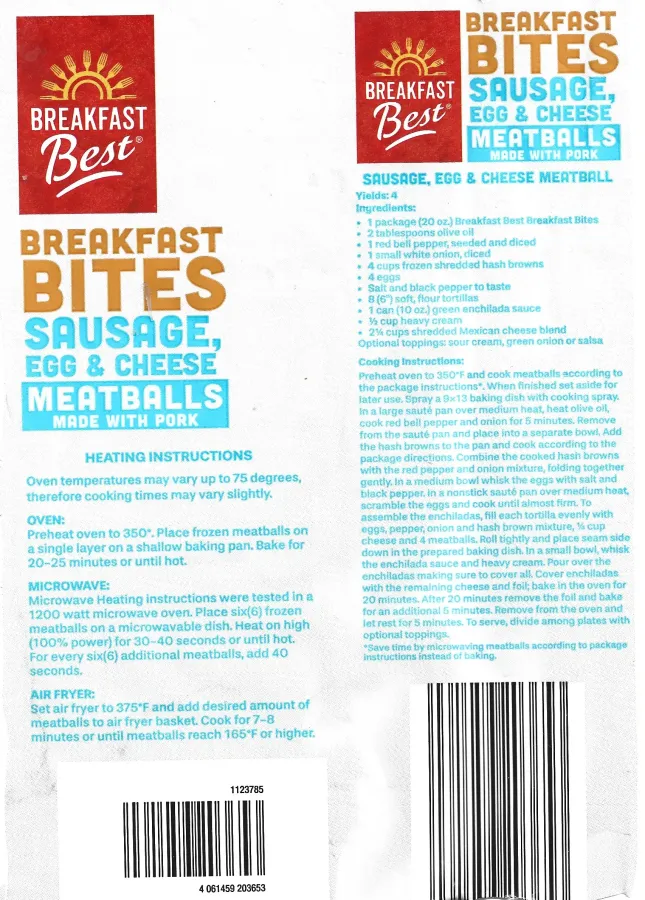 Breakfast Best Breakfast Bites Sausage Egg And Cheese Meatballs Cooking Directions