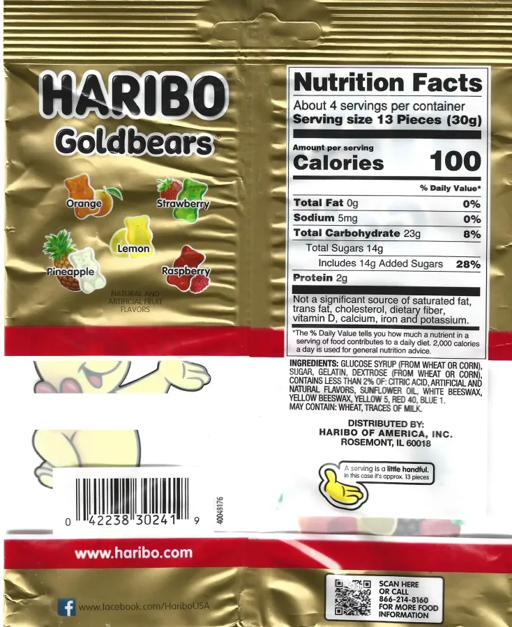Haribo Goldbears Ingredients Nutrition Facts