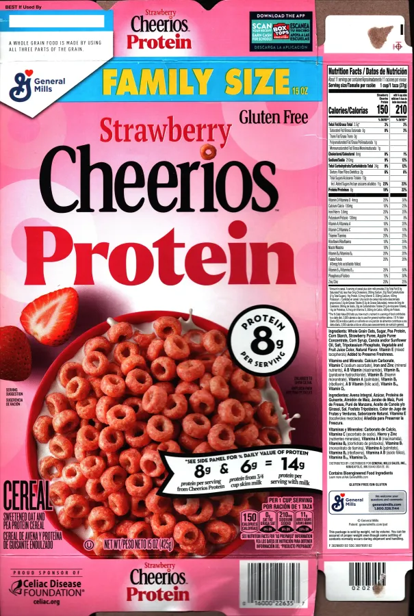 General Mills Strawberry Protein Cheerios Ingredients Nutrition Facts