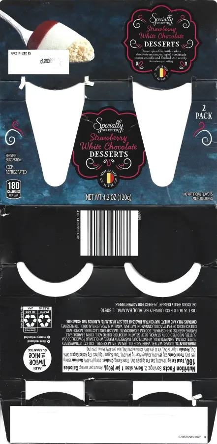 Specially Selected Strawberry White Chocolate Desserts Ingredients Nutrition Facts