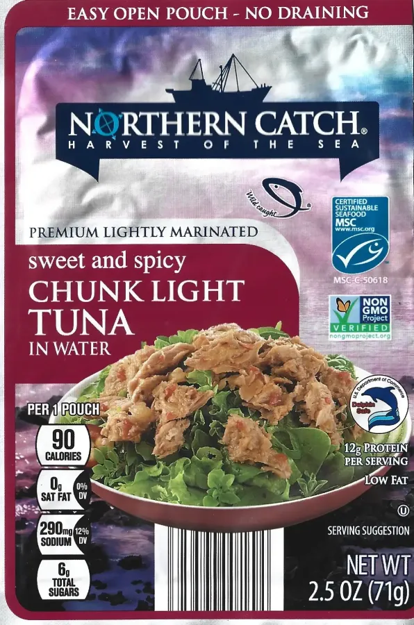 Northern Catch Sweet And Spicy Chunk Light Tuna In Water