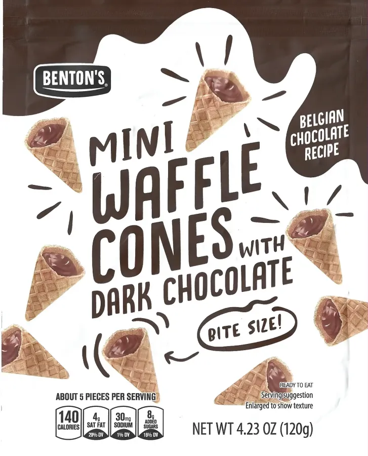 Bentons Mini Waffles Cones With Dark Chocolate