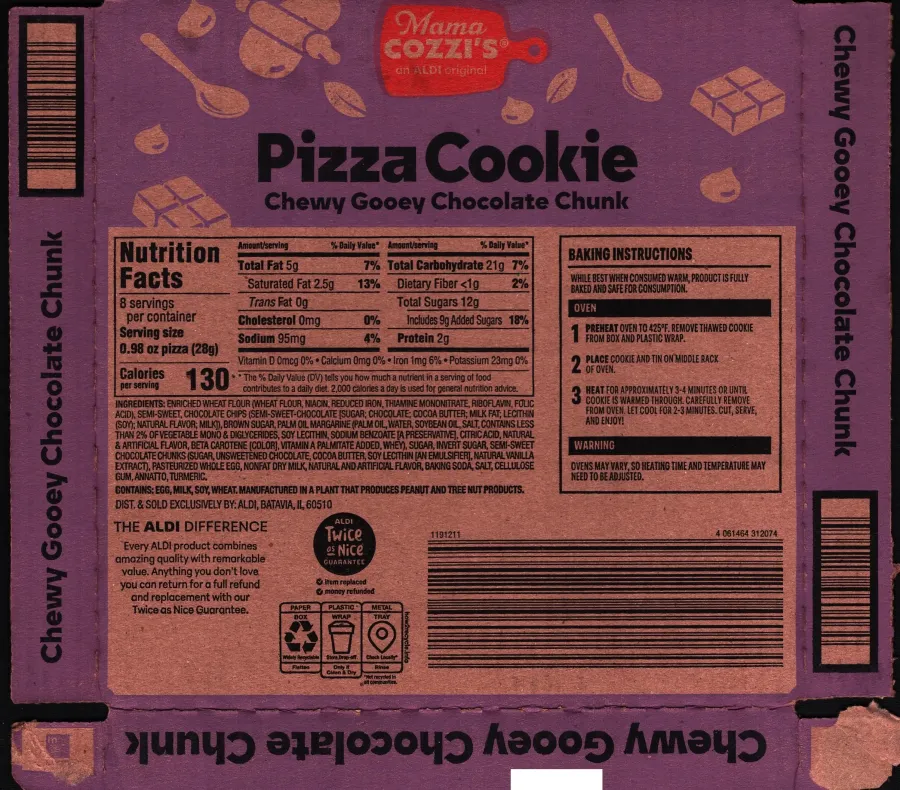 Mama Cozzis Pizza Cookie Ingredients Nutrition Facts Cooking Directions