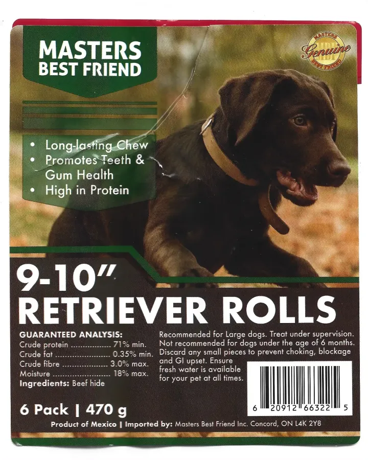 Masters Best Friend 9 10 Inch Retriever Rolls Dog