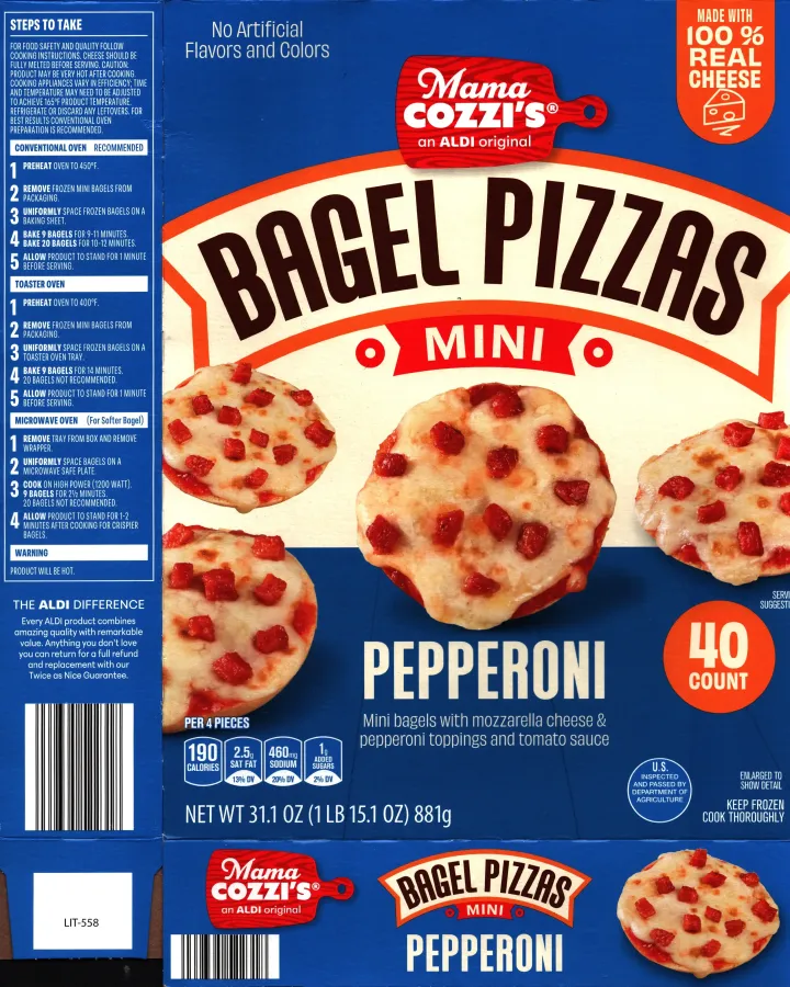 Mama Cozzis Bagel Pizzas Mini Pepperoni Cooking Directions