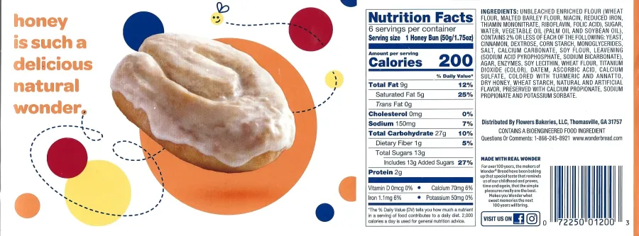 Wonder Glazed Honey Buns Ingredients Nutrition Facts