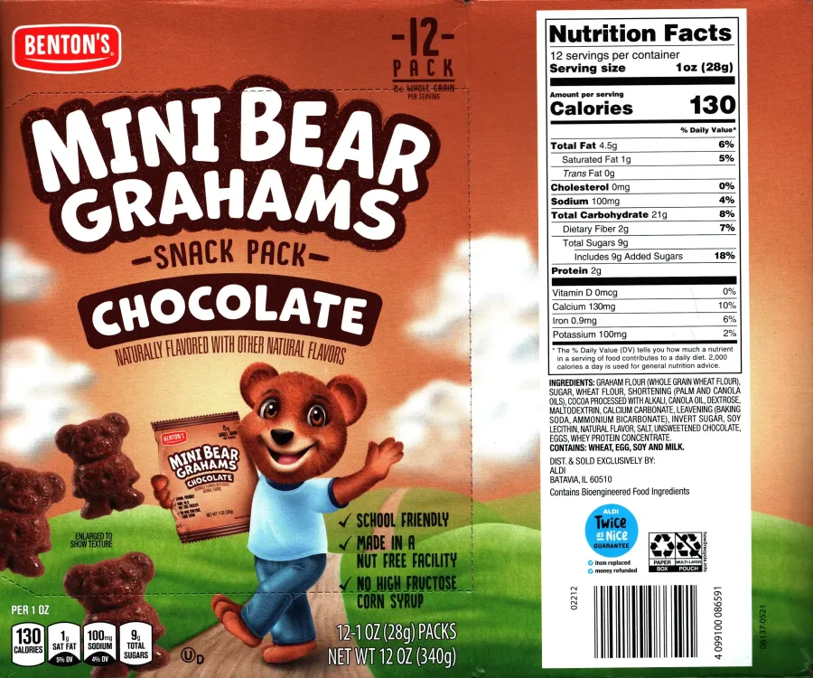 Bentons Mini Bear Chocolate Grahams Ingredients Nutrition Facts
