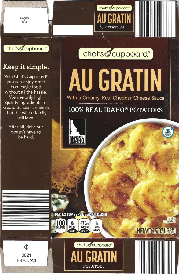 Chefs Cupboard Au Gratin Potatoes